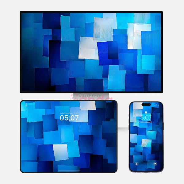 Abstract Blue Overlapping Squares 3-in-1 Wallpapers