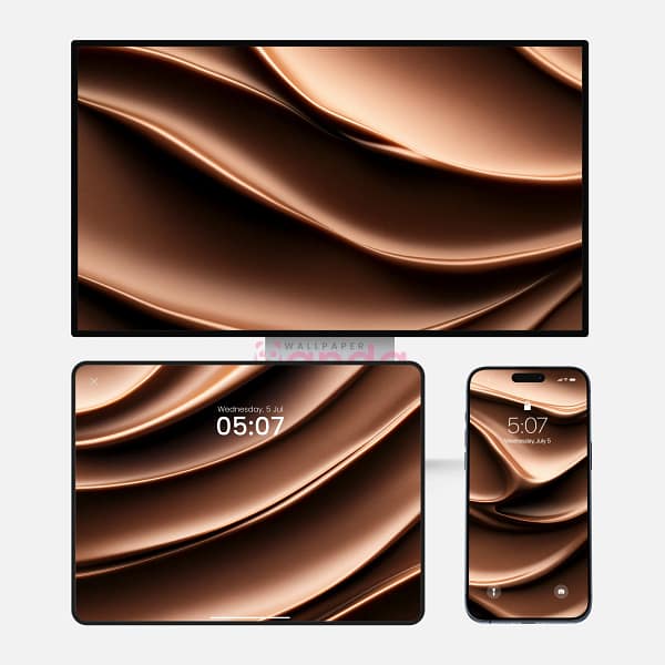 Abstract Layered Brown Swirls 3-in-1 Wallpapers
