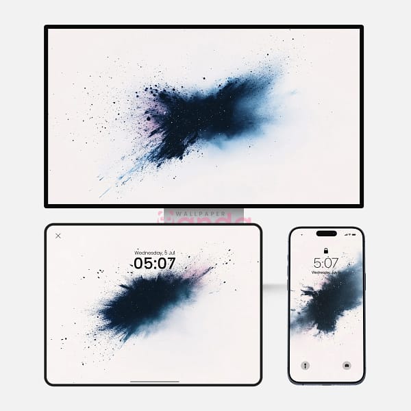 Abstract Navy Ink Explosion 3-in-1 Wallpapers