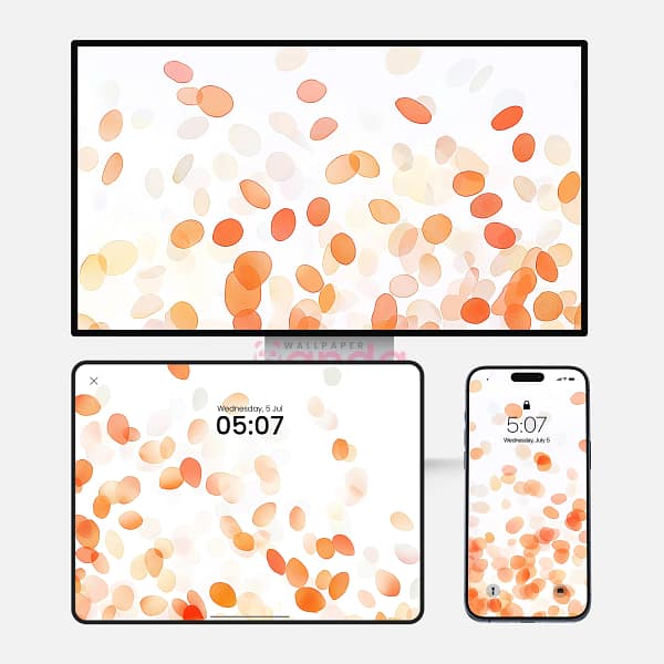 Abstract Orange Circles and Ellipses 3-in-1 Wallpapers