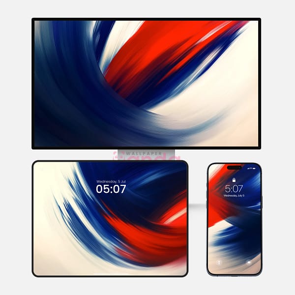 Abstract Red, White & Blue Background 3-in-1 Wallpapers