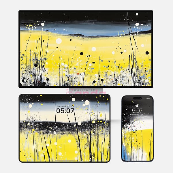 Acrylic Yellow Tone Midnight Garden 3-in-1 Wallpapers Acrylic Yellow Tone Midnight Garden 3-in-1 Wallpapers