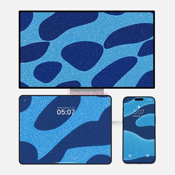 Beautiful Blue Sequins Waves 3-in-1 Wallpapers