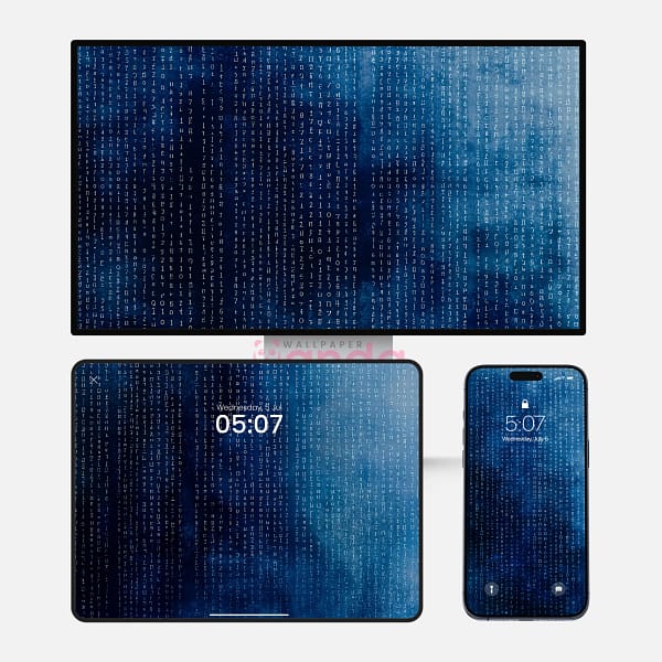 Blue Abstract Data Matrix 3-in-1 Wallpapers