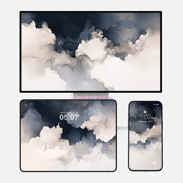 Blue Liquid Distortion Effect 3-in-1 Wallpapers