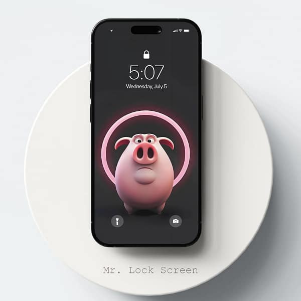 Charming Cartoon Pig Aesthetic Black Phone Wallpaper
