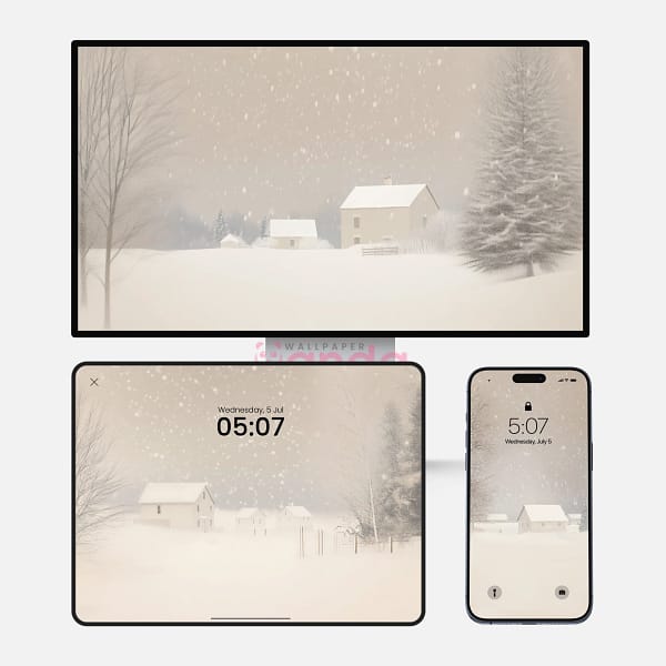 Countryside Snowscape Winter 3-in-1 Wallpapers