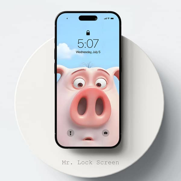 Cute Pig Snout Sky Background Phone Wallpaper