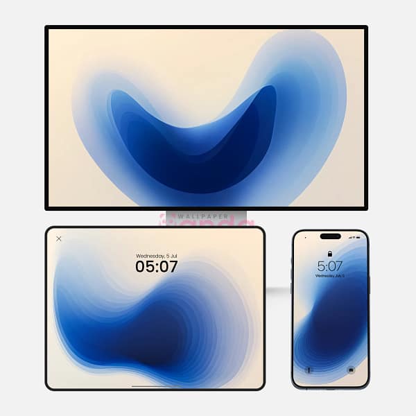 Decorative Blue Smooth Flashing 3-in-1 Wallpapers