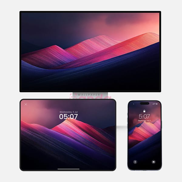 Desert Dunes Purple Sunset 3-in-1 Wallpapers