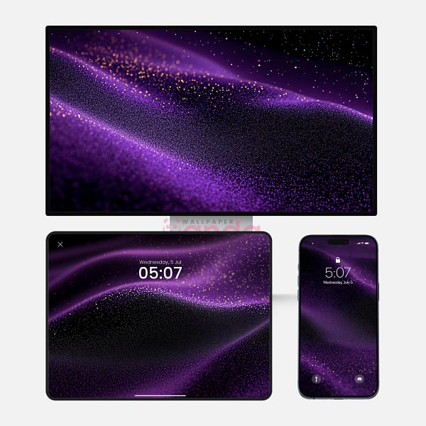 Digital Purple Shimmer Particles 3-in-1 Wallpapers