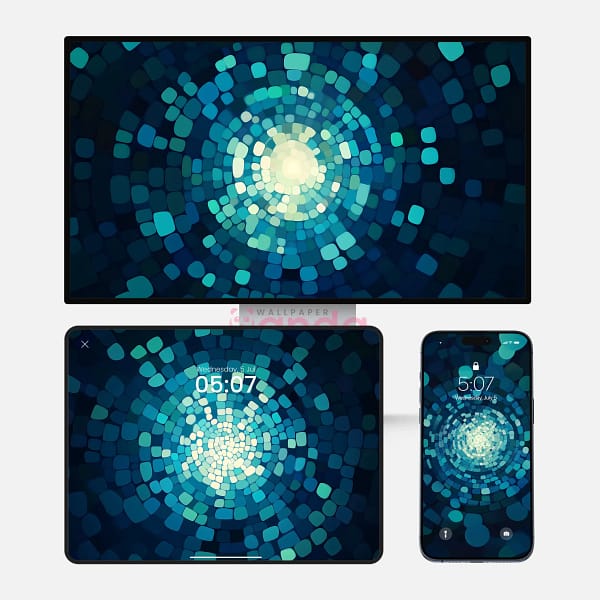 Dive into Blue Mosaic Technology 3-in-1 Wallpapers