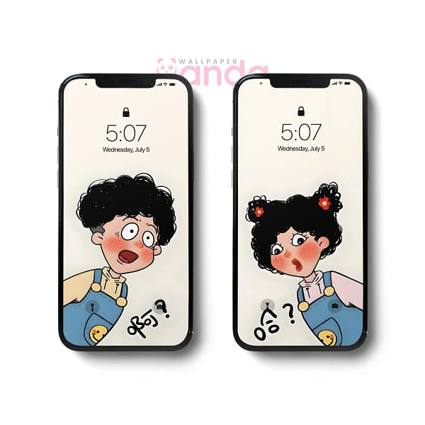 Elegant Astonished Couples Matching Mobile Wallpaper