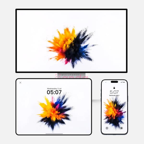 Explosion of Multicolored Powder 3-in-1 Wallpapers