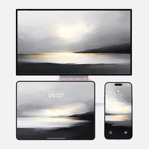 Gathering Clouds Abstract Seascape 3-in-1 Wallpapers