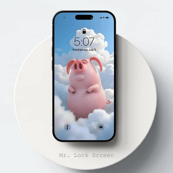 Happy Heavenly Pig Snout Blue Sky Phone Wallpaper