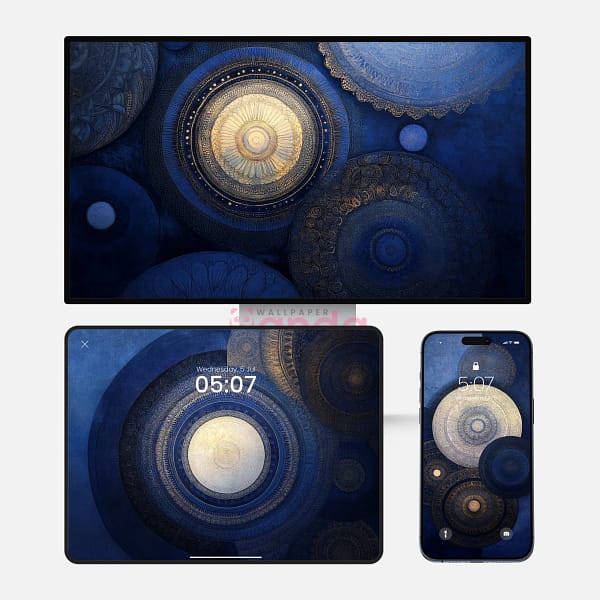 Luminous Orb Crystal Moon Dials Blue 3-in-1 Wallpapers