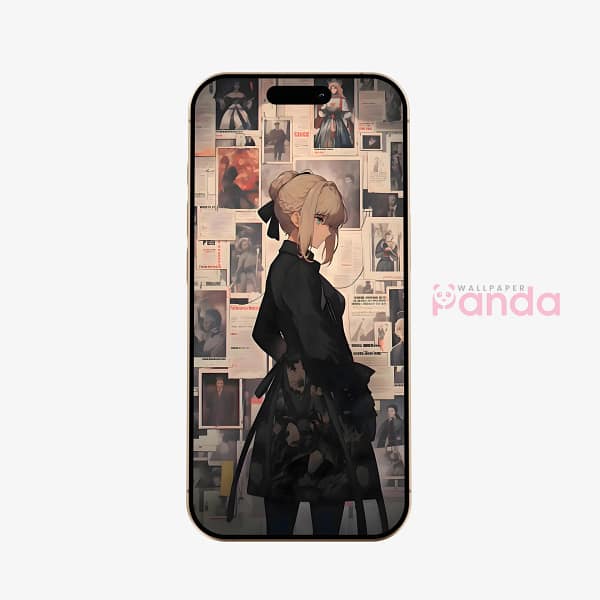 Mysterious Anime Woman Noir Phone Wallpaper Mysterious Anime Woman Noir Phone Wallpaper