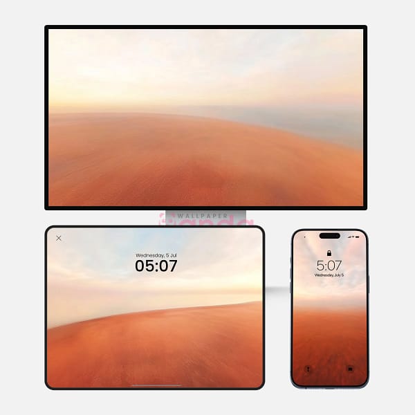 Orange Desert Sand Dunes 3-in-1 Wallpapers