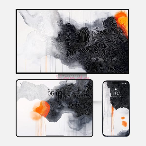 Organic Orange and Black Smoke 3-in-1 Wallpapers Organic Orange and Black Smoke 3-in-1 Wallpapers