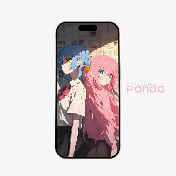 Pastel Schoolgirls Anime Phone Wallpaper