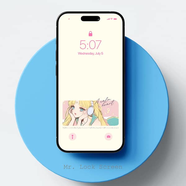 Sailor Moon & Cat Tender Pastel Phone Wallpaper