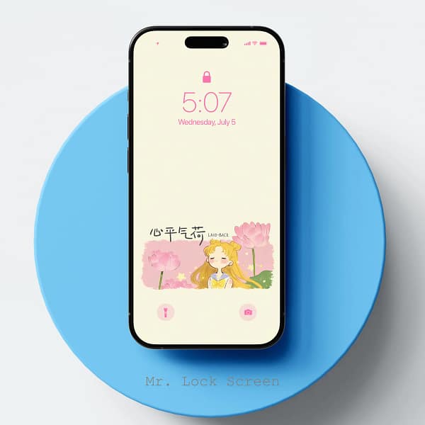 Sailor Moon Tranquil Lotus Anime Phone Wallpaper