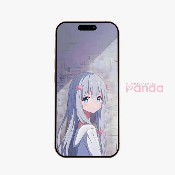 Silver-Haired Anime Girl Dreamy Phone Wallpaper