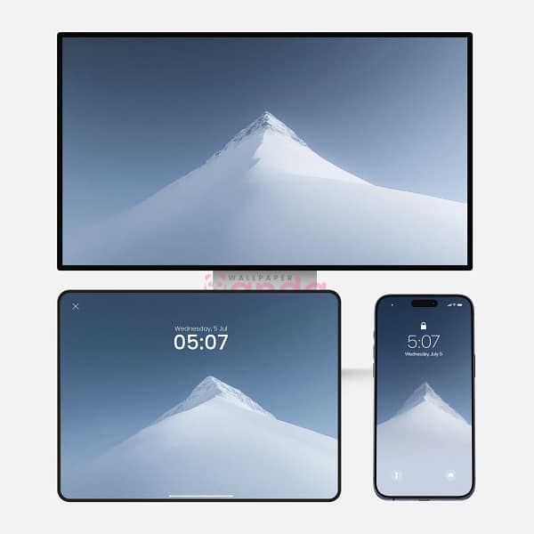 Snowy Alpamayo Mountain Peak 3-in-1 Wallpapers