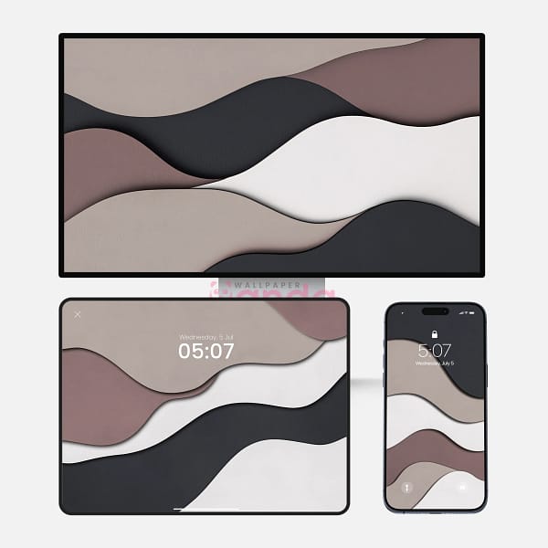 Soft Tones Layered Paper Cuts 3-in-1 Wallpapers