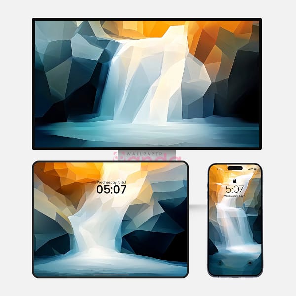 Soft Tones Low-Poly Background 3-in-1 Wallpapers