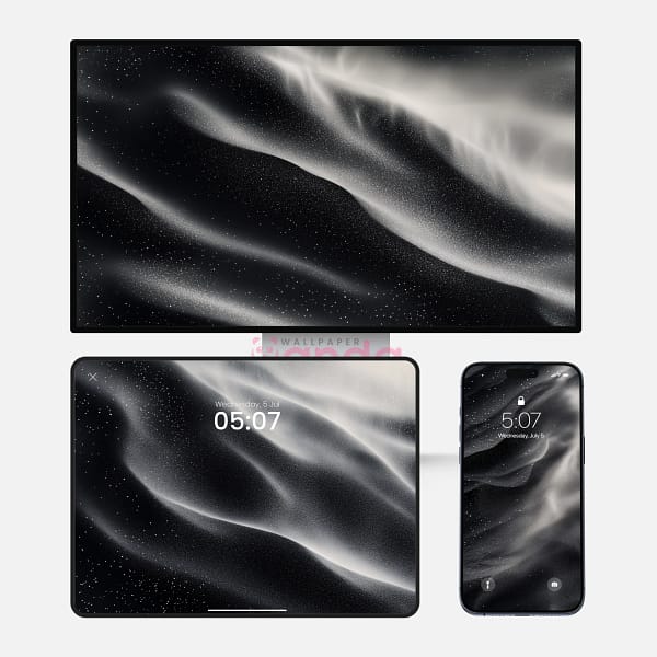 Sparkling Black Particles Fluid 3-in-1 Wallpapers