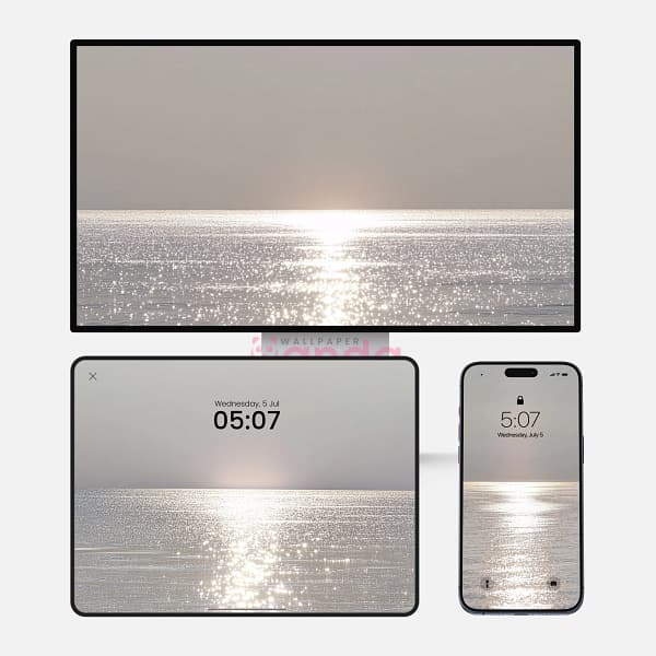 Sun Glare on the Sea Surface 3-in-1 Wallpapers