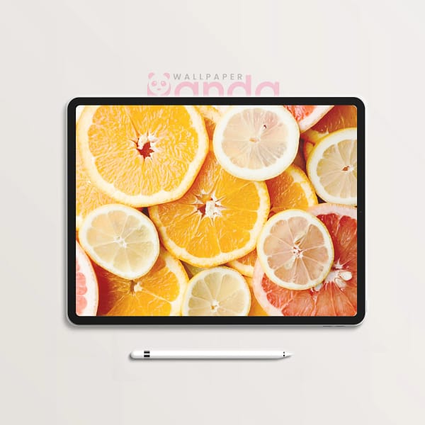 Sunny Citrus Slices Lemon Tablet Wallpaper