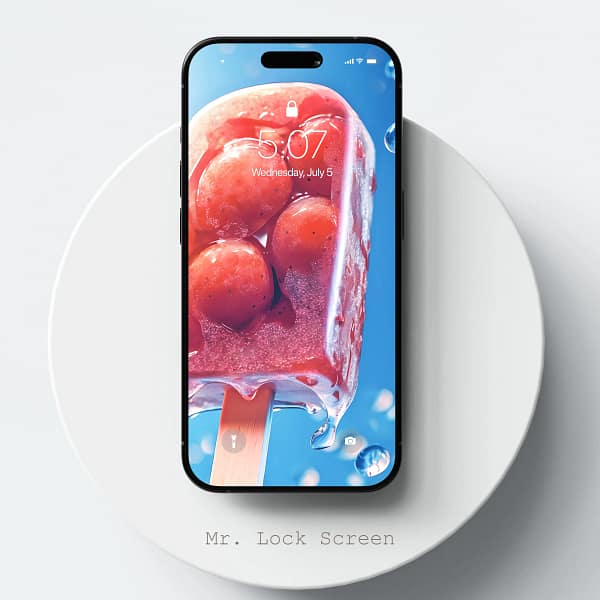 Sweet and Sour Appetizing Big Red Fruit Popsicle Mobile Wallpaper