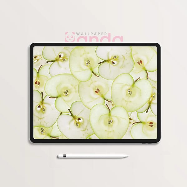 Thin Slices of Green Apples Tablet Wallpaper