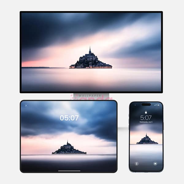 Tidal Island of Mont Saint Michel 3-in-1 Wallpapers Tidal Island of Mont Saint Michel 3-in-1 Wallpapers