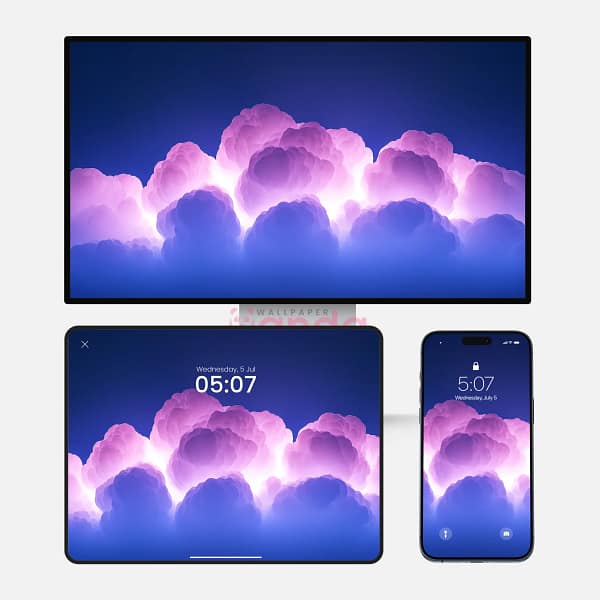 Vibrant Aesthetic Pink Clouds 3-in-1 Wallpapers