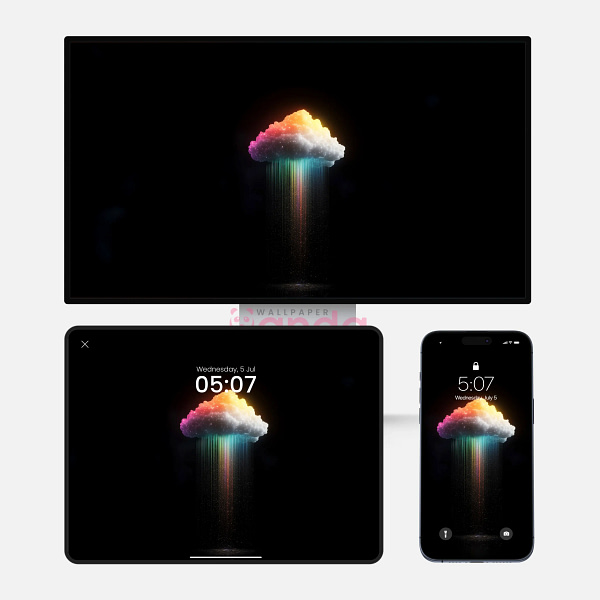 Vibrant Colors Digital Clouds 3-in-1 Wallpapers Vibrant Colors Digital Clouds 3-in-1 Wallpapers