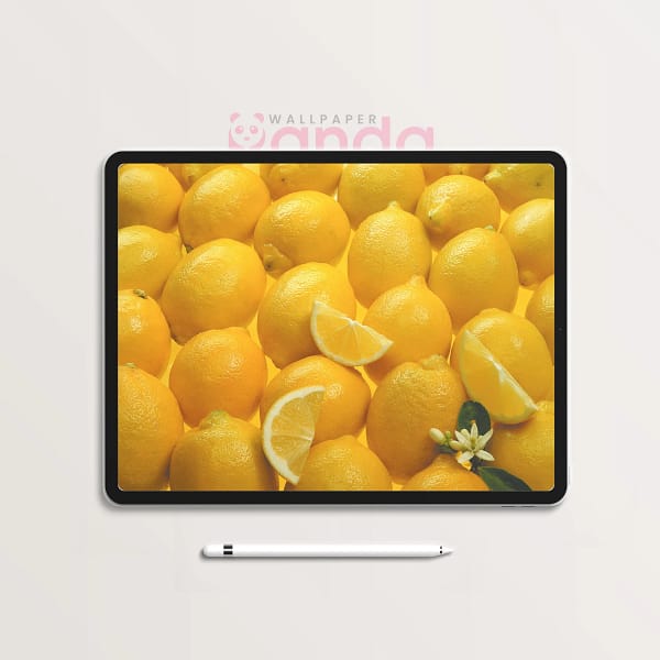 Vibrant Golden Citrus Lemons Tablet Wallpaper