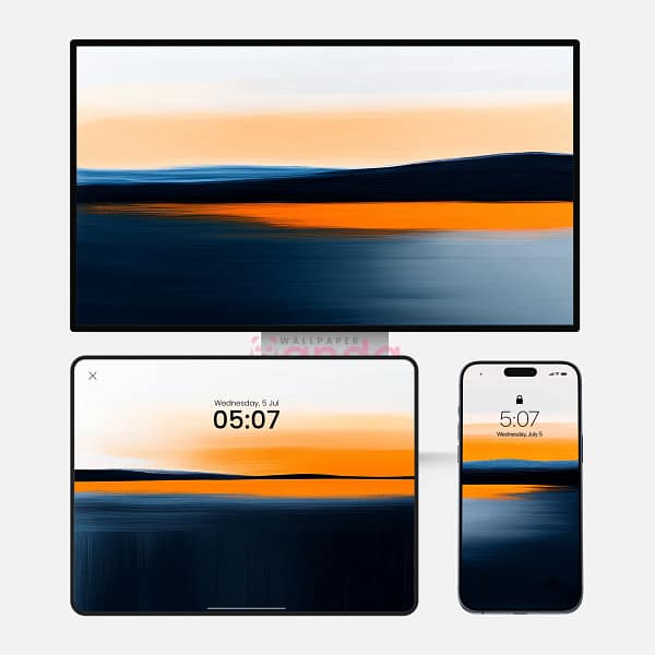 Vibrant Sunset Reflection 3-in-1 Wallpapers