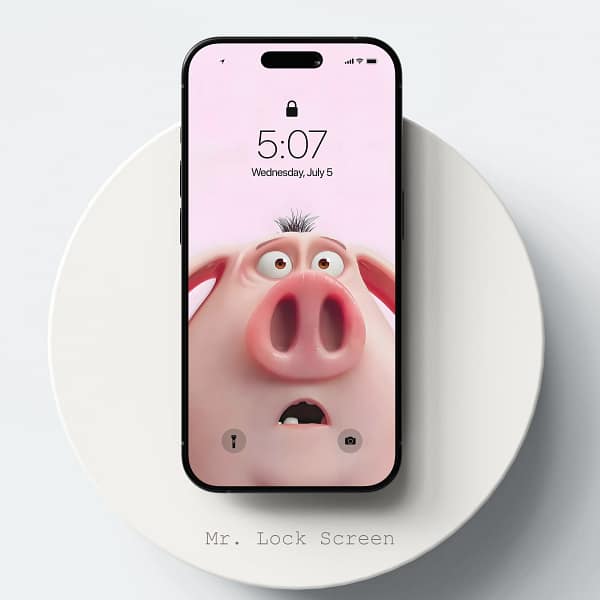 Whimsical Pig Face Close-Up Mobile Wallpaper