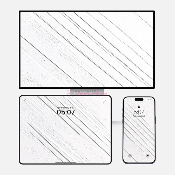 White Brickstone Concrete Wall 3-in-1 Wallpapers