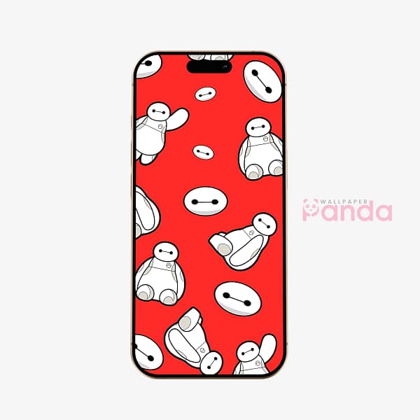 Baymax Plush Friends Red Background Phone Wallpaper