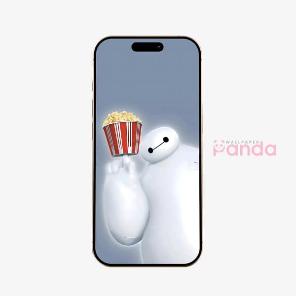 Baymax Popcorn Hero Phone Wallpaper – Inspired by Big Hero 6