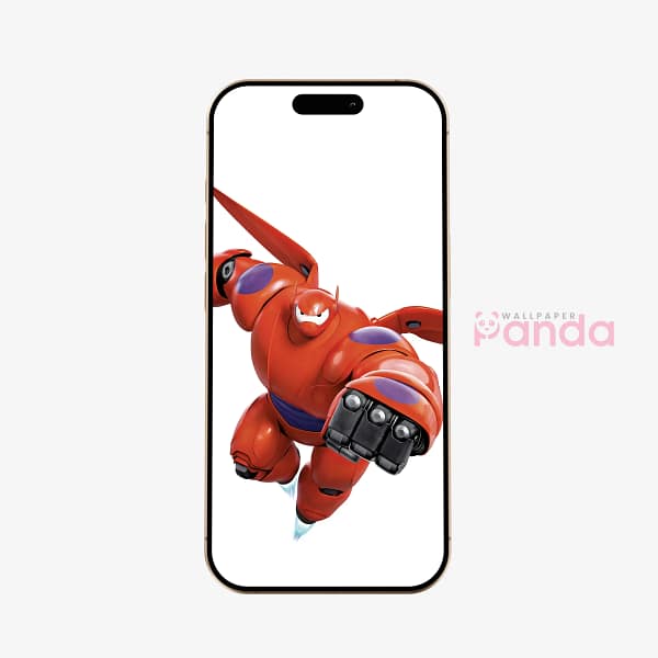 Baymax Soaring Hero Phone Wallpaper