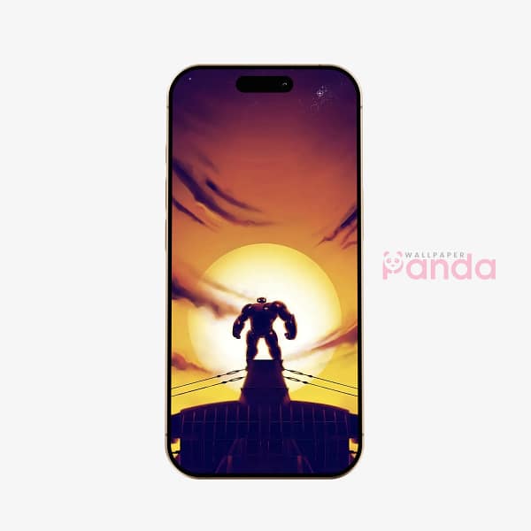 Baymax Sunset Silhouette Phone Wallpaper