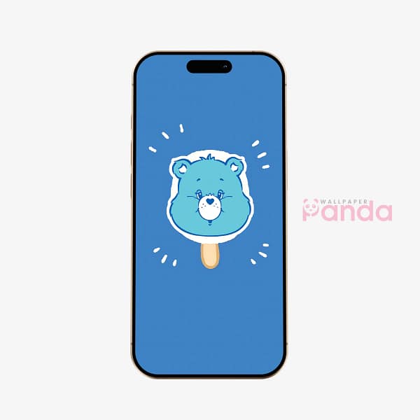 Blue Bear Popsicle Phone Wallpaper