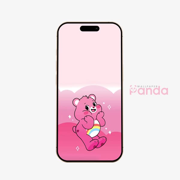 Cheer Bear Pink Paws Phone Wallpaper