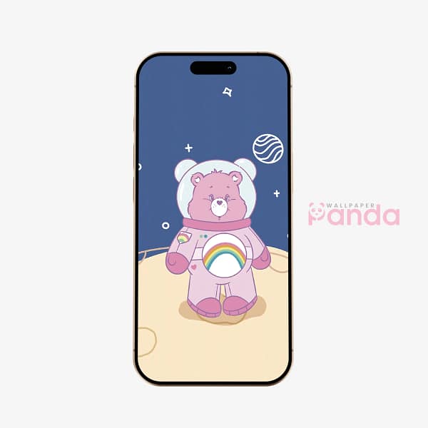 Cheer Bear Space Astronaut Phone Wallpaper
